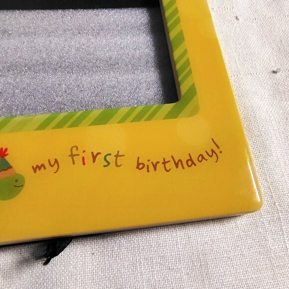 My First Birthday Photo Frame 4X6 Picture Holder CR Gibson Turtle Yellow Design - Picture 3 of 16